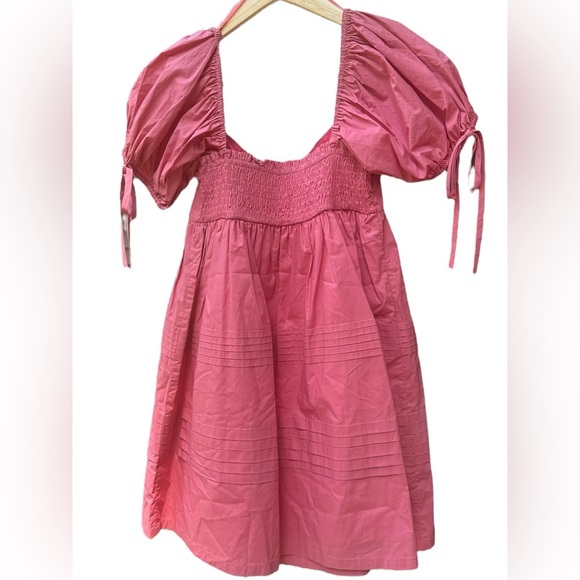 🔆 English Factory Pink Puff Sleeve Mini Sundress - Size Small (Sample Dress) - Picture 6 of 6